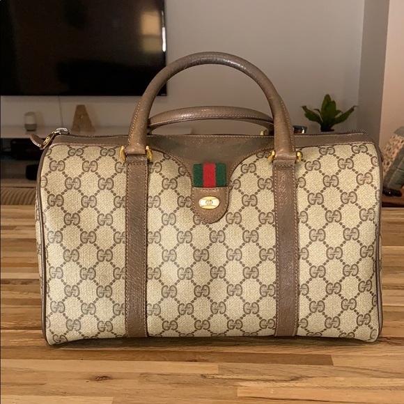 Authentic Gucci GG Supreme Monogram Boston Bag